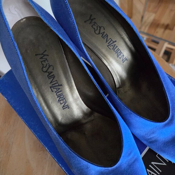 Vintage Yves st Laurent royal blue high hello US7 great condition with box - Picture 3 of 4